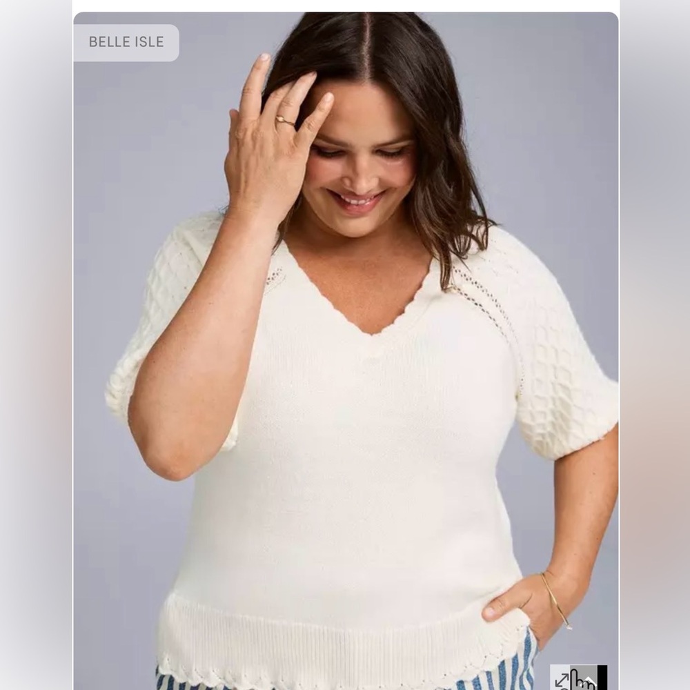NWT Belle isle by torrid puff sleeve sweater size 00 M/L